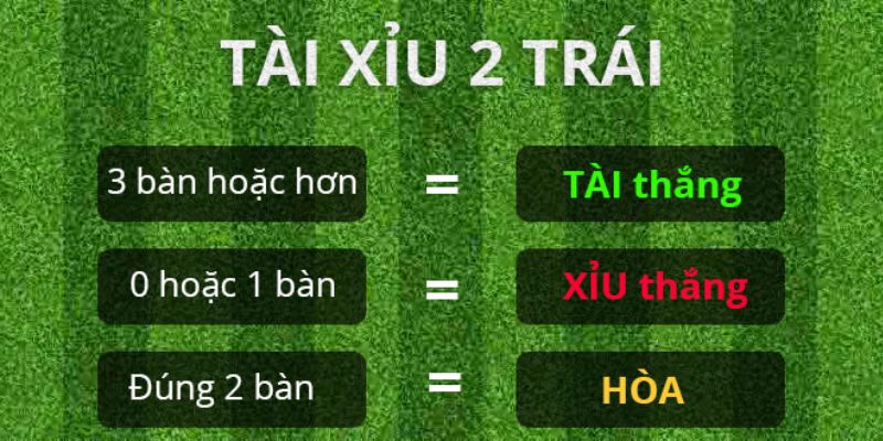 Tài xỉu 2 trái thắng thua ra sao xem ngay để biết